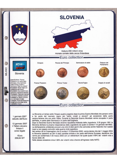 Foglio e tasche per monete in euro Slovenia 2007