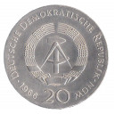 DDR 1968 20 Marchi Argento 250° Anniversario. Morte di Gottfried Wilhelm Leibniz Fdc