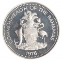 BAHAMAS 5 Dollari Bandiera 1974-76 Argento 925/.. Fondo Specchio 