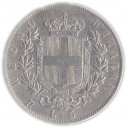 1877 -  5 Lire Argento Italia Vittorio Emanuele II Roma BB+
