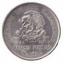 MESSICO 5 Pesos Hidalgo 1952 Argento KM# 467