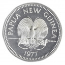 Papua New Guinea 1977  5 Kina  Argento Fondo Specchio 40 mm 