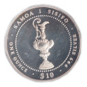 SAMOA I SISIFO 1987 10 Tala Fondo Specchio 1 OZ AMERICA'S CUP Argento  999