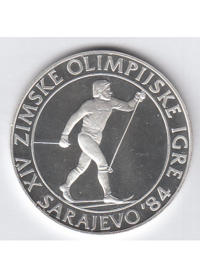 Jugoslavia  500 dinari 1984 Olimpiadi Sarajevo Argento Fondo Specchio 