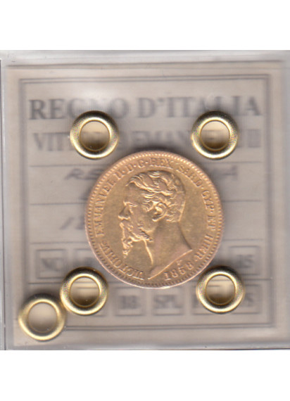 20 Lire Oro Marengo 1858 Genova  Vittorio Emanuele II Re di Sardegna 