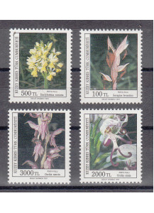 Cipro Turco 1991  Yvert 298/301 Orchidee 4 val.  2^