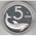 1996 Lire 5 Delfino Fondo Specchio Italia