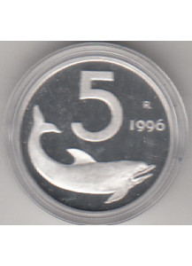 1996 Lire 5 Delfino Fondo Specchio Italia