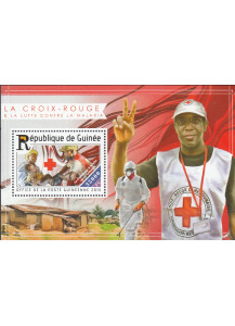 GUINEA Foglietto nuovo 2015 Croce Rossa e Contro la Malaria dentellato 1 v.