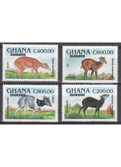 GHANA 1990 Fauna Antilopi  Africane serie 4 val.