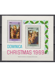 DOMINICA 1969 Natale BF 2 Val. Pitture Religiose Vergine