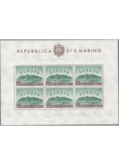 1961 - San Marino Foglietto Idea Eurpea EUROPA  dentellato nuovo
