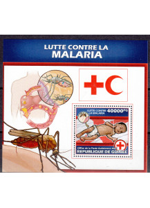 GUINEA Foglietto nuovo 2013 Croce Rossa e Contro la Malaria dentellato 1 v.