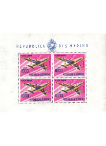 1964  - San Marino Foglietto Posta Aerea Aeroplani 4 v.