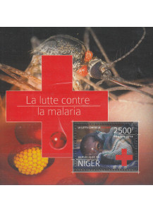 NIGER  Foglietto nuovo 2014 Croce Rossa e Contro la Malaria dentellato 1 v.