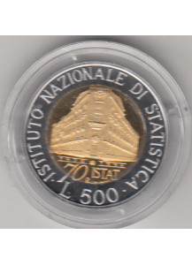 1996 Lire 500 Bimetallica Istat Conservazione Fondo Specchio Italia