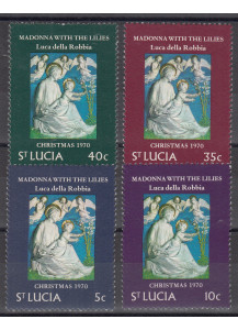 ST. LUCIA 1970 Christmas  4 Val. Pitture Religiose Vergine Luca della Robbia