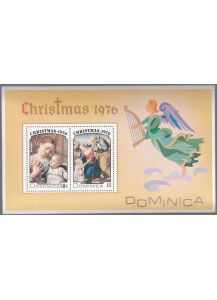 DOMINICA 1976  Natale BF 2 Val. Pitture Religiose Vergine
