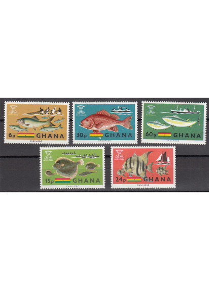 GHANA 1966 francobolli serie completa nuova Yvert e Tellier 248/52
