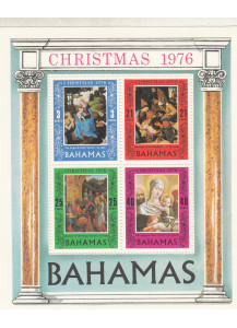  Bahamas 1976 NATALE BF 4 Val. Pitture Religiose Vergine