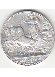 1913 1 Lira Quadriga Veloce Poco Circolata Vittorio Emanuele III