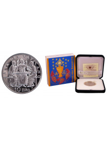 2005 - 10 Euro Argento Fondo Specchio Anno Eucaristico Benedetto XVI