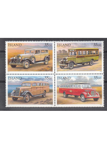 ISLANDA  1996 francobolli serie completa nuova Auto D'Epoca 799/802