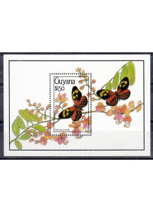 Guyana foglietto tematica farfalla Yvert Tellier BF 48 nuovo