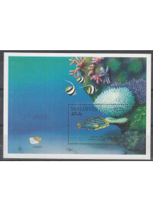 MALDIVE 2003  foglietto serie completa nuova Pesci Tropicali Yvert e Tellier BF 222