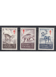 FINLANDIA  serie completa nuova 1957 Catalogo Unificato 458/460  Tubercolosi