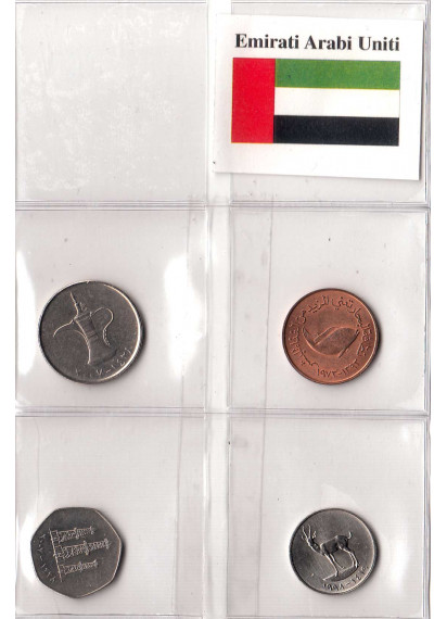 EMIRATI ARABI UNITI set monete circolate da 5 - 25 - 50 - 1 Dirham Ottima conservazione