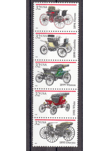 STATI UNITI  1995 francobolli serie nuova Auto D'epoca 5 v.