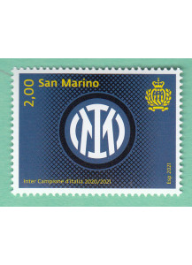 2021 San Marino francobollo INTER Campione d'Italia 2020/2021