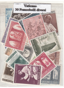 Busta composta da 30 francobolli di Vaticano nuovi SERIE COMPLETE