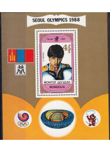 MONGOLIA 1988  foglietto nuovo Olimpiadi Seoul Yvert Tellier BF 138