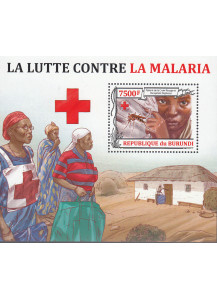 BURUNDI  Foglietto nuovo 2013 Croce Rossa e Contro la Malaria dentellato