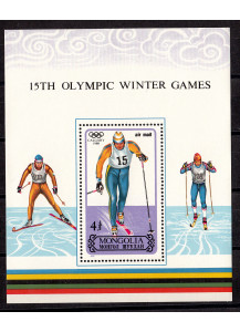 MONGOLIA 1988  foglietto nuovo Olimpiadi Calgary Yvert Tellier BF 125