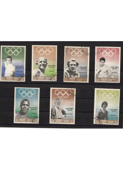 SHARJAH -  francobolli usati Campioni Olimpici varie discipline in varie manifestazioni