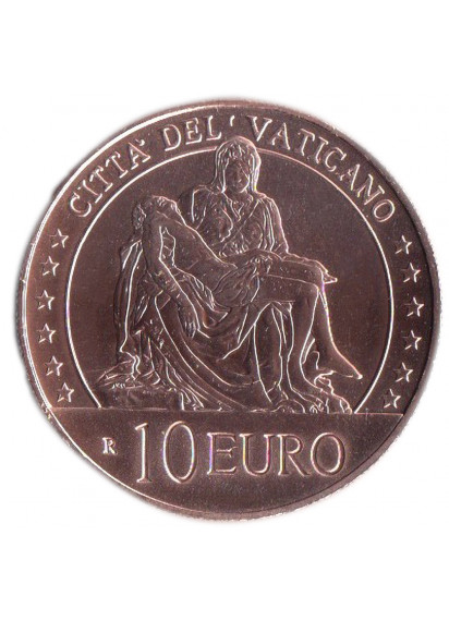 2020 - Vaticano 10 Euro in Rame la Pietà di Michelangelo Fdc