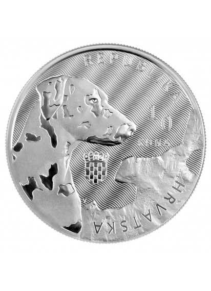 2021 - CROAZIA 10 kune  Moneta dedicata al Dalmata Ag 1 oz.
