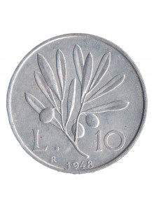 1948 Lire 10  Sigillata Originale Rara Italia Spl