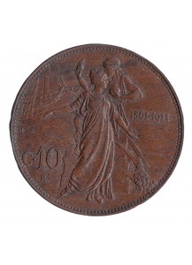1911 Regno D'Italia Vittorio Emanuele III 10 Cent.  Splendida