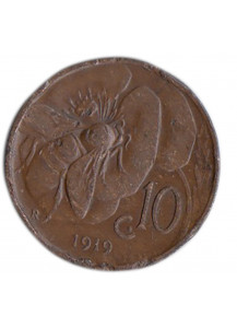 1919 10 centesimi Ape Rara Vittorio Emanuele III MB