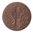 1939 10 Centesimi Impero Bronzo Quasi Fior Di Conio Vittorio Emanuele III