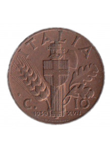 1939 10 Centesimi Impero Bronzo Quasi Fior Di Conio Vittorio Emanuele III