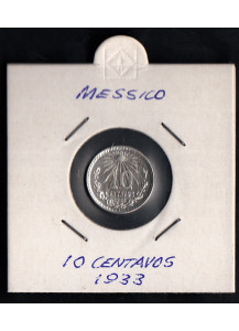 MESSICO 10 Centavos 1933 Argento Messico Liberty Cap