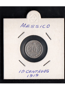 MESSICO 10 Centavos 1919 Argento Messico Liberty Cap BB