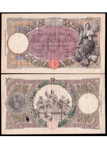 1922 - Lire 500 Mietitrice Decreto 10/06/1922 Roma BB Rara 2