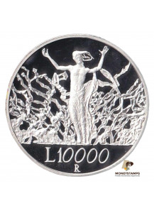 2000 - 10000 lire argento Italia Verso il 2000 soggetto Pace Proof