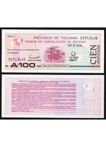 ARGENTINA Provincia Tucuman 100 Australes 1989 Fds